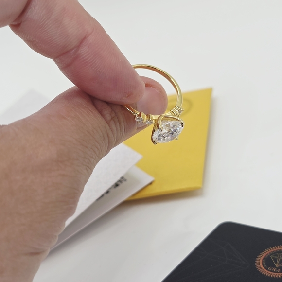 Certified Moissanite Diamond Ring. Bridal , Proposal,Engagement Or Promise Ring. - Picture 6 of 10